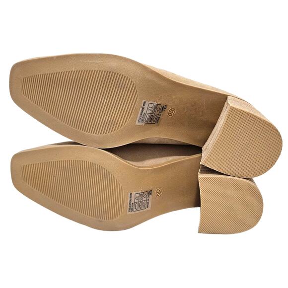 JOIE Wevenly Tan Suede Loafer Block Heels Closed Toe Shoe Women's Size 9 1/2 NWT - Picture 3 of 6